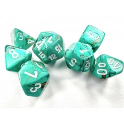 Marble Mini-Polyhedral Oxi-Copper/white 7-Die Set