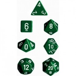 Opaque Polyhedral 7-Die Sets - Green/white