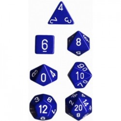 Opaque Polyhedral 7-Die Sets - Blue/white