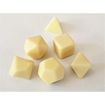Opaque Polyhedral Ivory Set of 6 blank dice