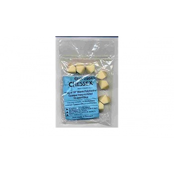 Opaque Polyhedral Ivory 10-sided dice 1kom