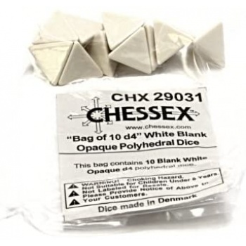 Opaque Polyhedral White 4-sided dice 1  kom