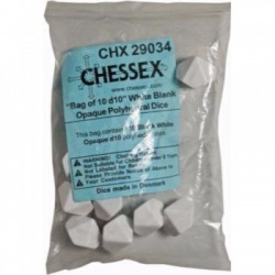 Opaque Polyhedral White 10-sided dice 1 kom