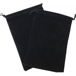 Velour Dice Bags Large Black 5x7