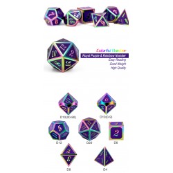 Metal & Enamel Dice Set (7pcs) Royal Purple Iridescence