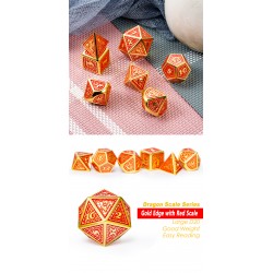 Metal & Enamel Dice Set (7pcs) Phoenix
