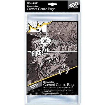 UP - Comic Bags - Current Size Re-Sealable (100 Bags) - Zastite za Stripove