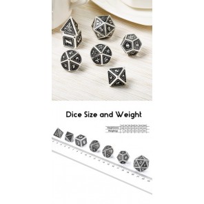 Metal & Enamel Dice Set (7) Cowboy