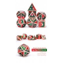 Metal & Enamel Dice Set (7) Quetzal