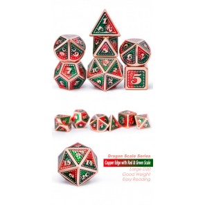 Metal & Enamel Dice Set (7) Quetzal
