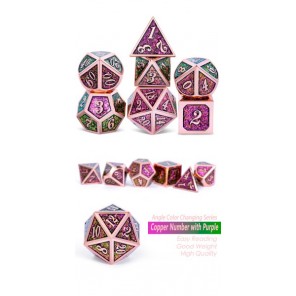 Metal & Enamel Dice Set (7) Lizard