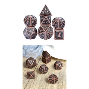 Metal & Enamel Dice Set (7) New World