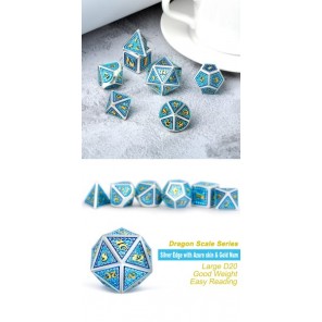 Metal & Enamel Dice Set (7) Poseidon