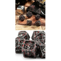 Metal & Enamel Dice Set (7) Reaper Blood & Iron