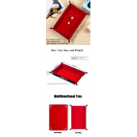 Rectangle Folding Dice Tray Red
