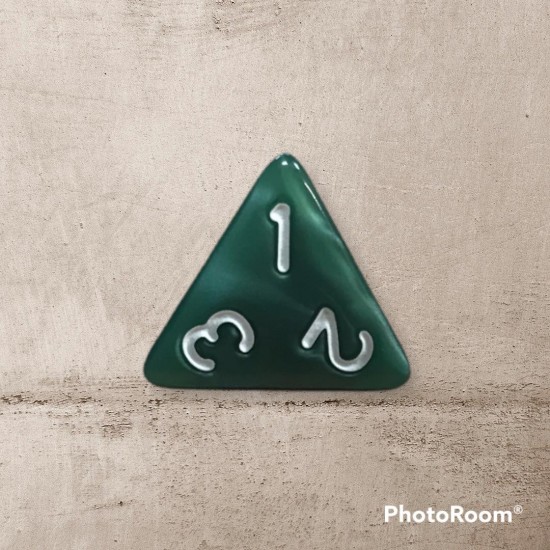 Single dice D4 GREEN/WHITE