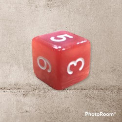Single dice D6 RED/WHITE