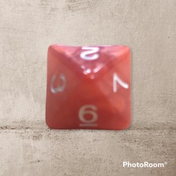 Single dice D8 RED/WHITE