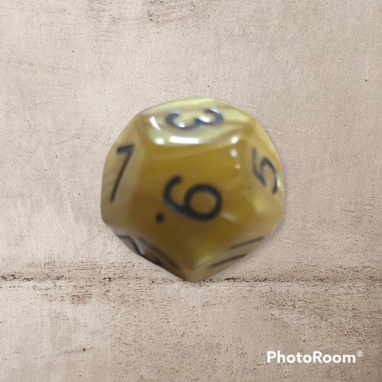 Single dice D12 YELLOW/BLACK
