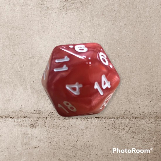 Single dice D20 RED/WHITE