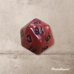 Single dice D20 RED/BLACK