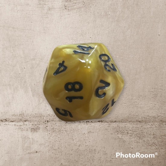 Single dice D20 YELLOW/BLACK
