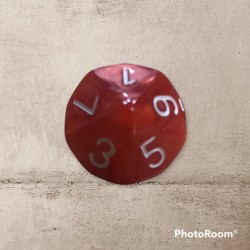 Single dice D10 RED/WHITE