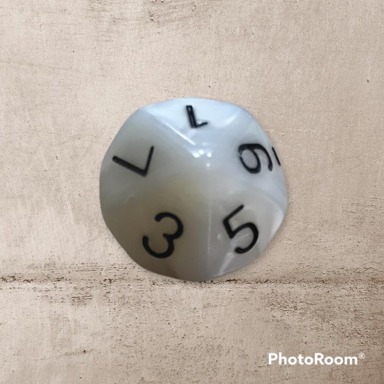Single dice D10 IVORY/BLACK