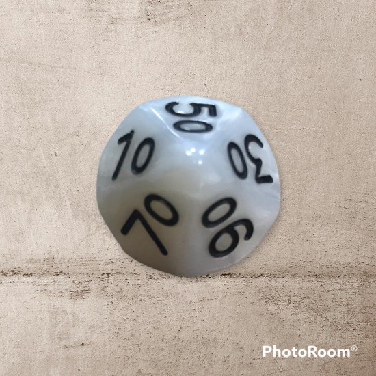 Single dice D00 IVORY/BLACK