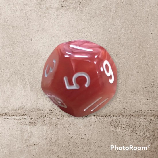 Single dice D12 RED/WHITE