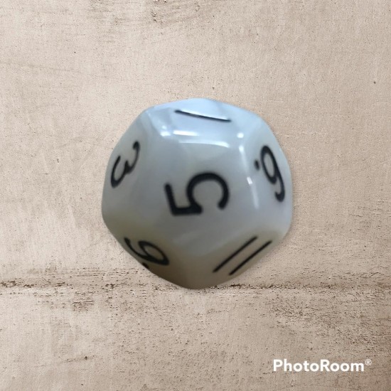 Single dice D12 IVORY/BLACK