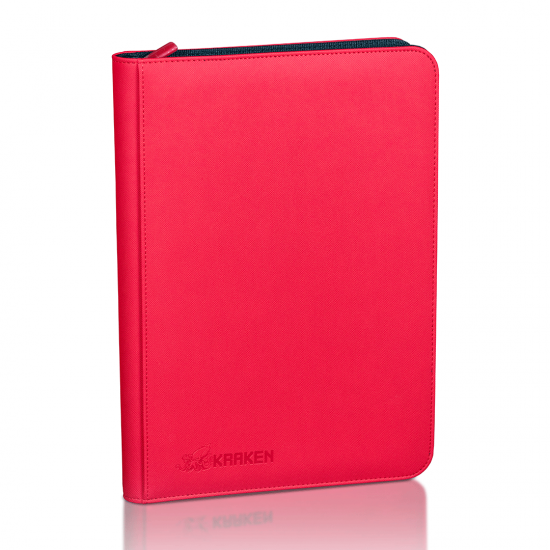 Kraken 9-Pocket Zippered Premium Binder – Red