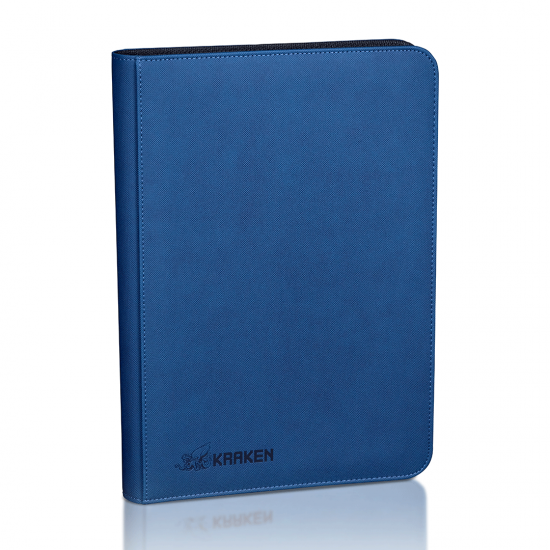 Kraken 9-Pocket Zippered Premium Binder – Blue