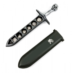 Grim Dagger Dice Case/Holder w/sheath Cover Silver