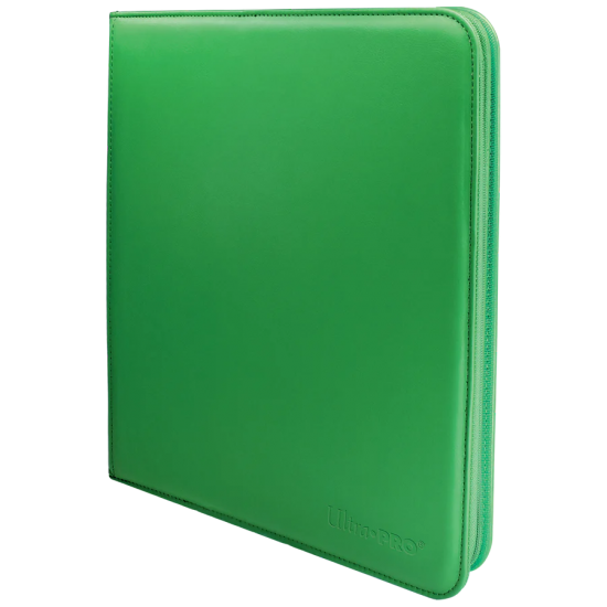 Vivid 12-pocket Zippered Pro-binder Green
