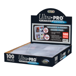 Premium Series 4-Pocket Secure Pages (100ct) for Toploaders - One Page
