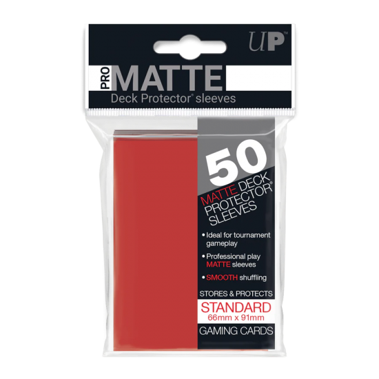 Pro-matte Standard Deck Protector Sleeves (50ct) Red