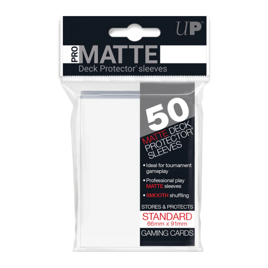 Pro-matte Standard Deck Protector Sleeves (50ct) White