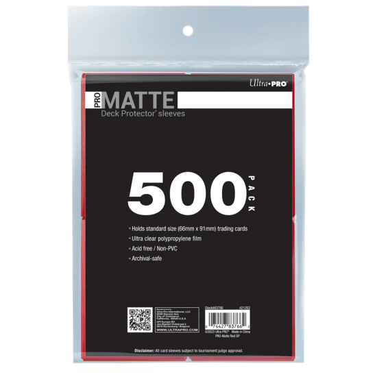 Pro-matte Standard Deck Protector Sleeves Bundle (500ct) Red