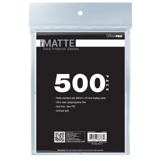 Pro-matte Standard Deck Protector Sleeves Bundle (500ct) White