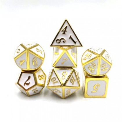 Metal Dual Gold-White Dice Set
