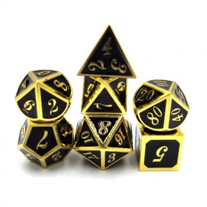 Metal Dual Gold-Black Dice Set