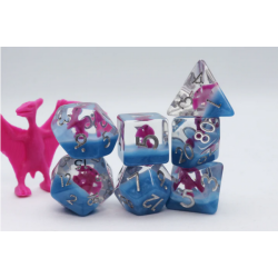 Pink Pterodactyl RPG Dice Set (7)