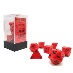 CHESSEX OPAQUE POLYHEDRAL 7-DIE SETS - RED W/BLACK