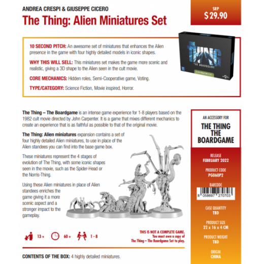 The Thing Alien Miniatures Set