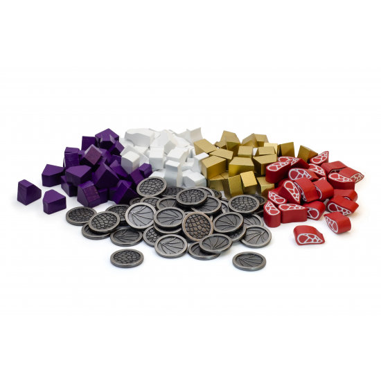 Wyrmspan Upgrade Pack (Metal Coins & Wooden Resources)