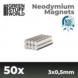 Neodymium Magnets 3x0'5mm (N35) - 2 magnets