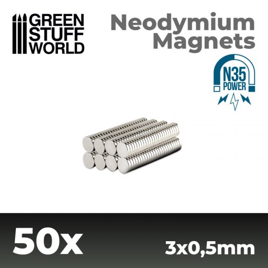Neodymium Magnets 3x0'5mm (N35) - 2 magnets