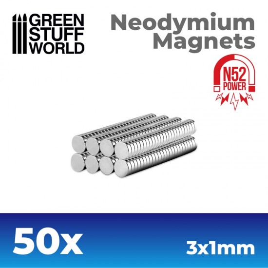 Neodymium Magnets 3x1mm (N52) - 2 magnets