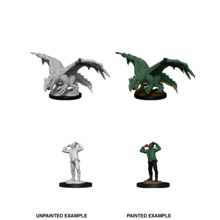 D&D Nolzur's Marvelous Miniatures: Green Dragon Wyrmling & Afflicted Elf